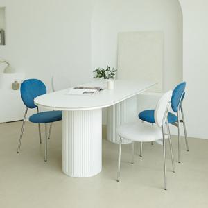 플랑 반타원형 세라믹 원통 4인용 식탁세트 1600 VDF146C (착불)