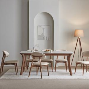 홈앤힐 샤른 애쉬 원목 양면 세라믹 6인 식탁세트 (의자형)