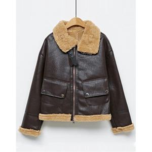 하이넥 버클 양털 레더 무스탕 자켓 (WIACJK007)