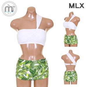 여름 MLX 여자 비치웨어 트위드 비키니 수영복 DM 335