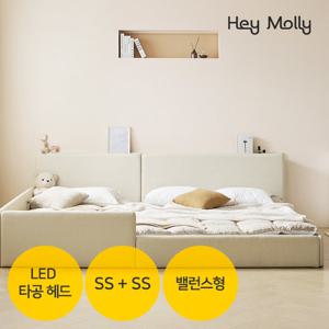 모두 LED 수납 타공 헤드 밸런스형 저상형 패밀리 침대 SS+SS