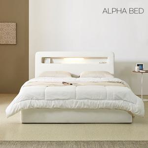 알파침대 모네 LED 패브릭 평상형 침대프레임 K (기본깔판)
