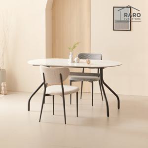 라로퍼니처 하퍼 1500 유광 타원 포세린 통 세라믹 세트 (식탁+의자2)