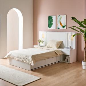 [파로마 본사] [착불] 지바 서랍형침대프레임SS+사이드협탁1개