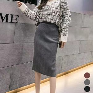 HOTBBA / 하이웨스트 골지 스커트 URK059