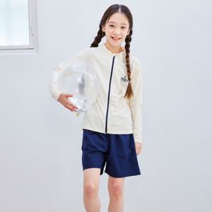 [삐까부]SF-94 아이보리 주니어 래쉬가드 상하세트(아동 키즈 초등학생 주니어 수영복)