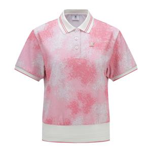 [어뉴골프] 여성 WOMEN SPRINKLED PATTERN SHORT T-SHIRT_PI