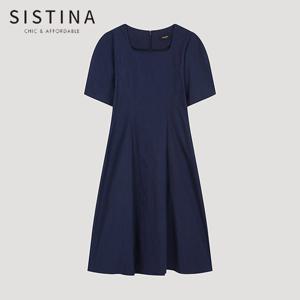 [SISTINA] 인기 스퀘어넥 벌룬 슬리브 원피스_AWWOPO21090_DN