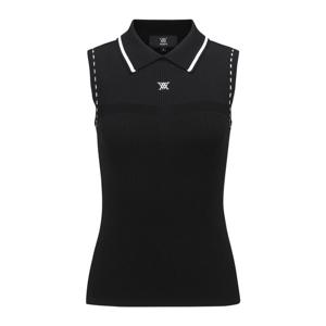 [어뉴골프] 여성 WOMEN SLEEVELESS COLLARED SWEATER_BK