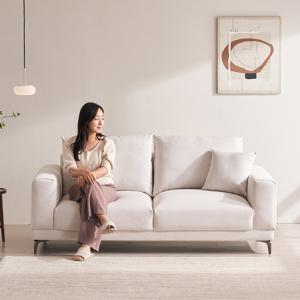 [리뷰이벤트]우아미가구 셀르 3인 아이보리 갤럭시 패브릭 소파+스툴세트