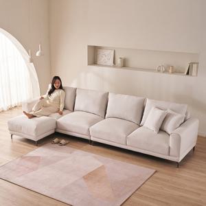 [리뷰이벤트]우아미가구 셀르 6인 아이보리 갤럭시 패브릭 소파+스툴세트