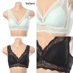 [바바라(언더웨어)]노와이어 로맨틱 레이스 브라렛 민트,블랙 브라ABR4432
