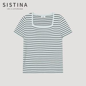 [SISTINA] 인기 스트라이프 스쿱넥 니트_ASKPOO21060_LL