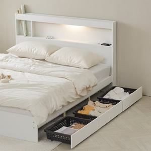 호텔라인 바구니서랍 조명 침대 SS (포켓매트) DW120
