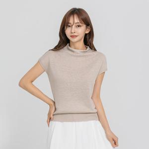 프리미엄 린넨 100% 모크넥 썸머 니트탑 [ZFJKVE002S-IVORY]