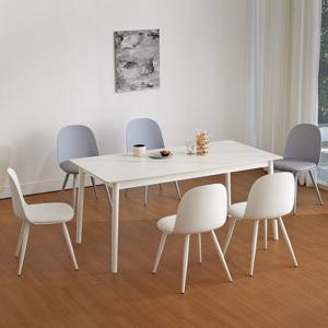 베스트리빙 스칸디 무이 12T 사각형 세라믹 6인(1800) 식탁세트/스틸의자 6개