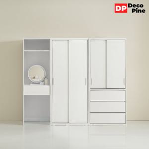 데코파인 필미 슬라이딩 옷장 2200 Y세트 화장대 3단 서랍 안방