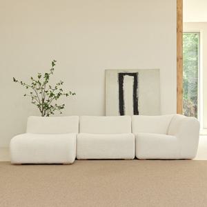 코사 4인용쇼파 카우치형 모듈소파 풀커버 워셔블 패브릭소파 [B