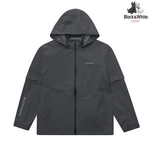 [블랙앤화이트] 패커블 소매 탈부착 레인점퍼 1804GZRA_GREY