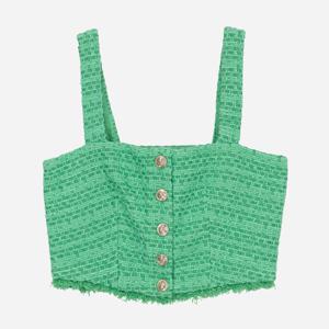 마쥬 트위드 크롭탑 블라우스 셔츠 그린 MFPTO00712