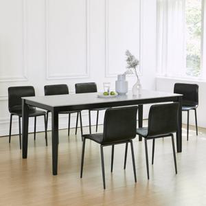 베스트리빙 루마니아 보노 12T 포세린 통세라믹 6인(1600) 식탁세트/의자6개