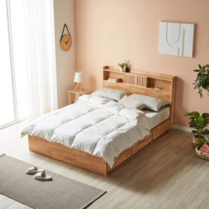 [착불배송]파로마 피츠 레미 LED 원목 수납침대 매트제외 Q PDH006