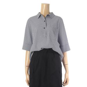 [안지크]체크배색반오픈셔츠 AI2BL5210