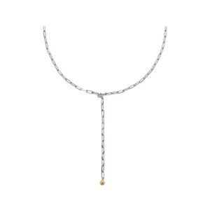 [티르리르] 실버화이트 체인 목걸이 TNSSVW13908M