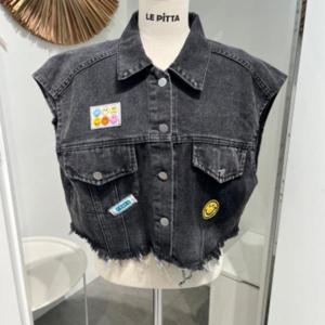르피타 HC06 데님 패치 조끼(BK) L245UVO801