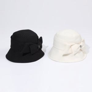 [링스] 여성 트위드 절개 리본 버킷햇 L21D3CP153_IV