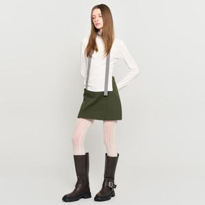 WOMAN 로우라이즈 코튼 슬릿 미니스커트 [KHAKI] / WBD3L13503