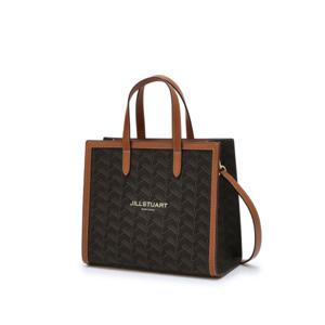 [로젤라칠링] 브라운 로젤라 칠링 패턴 가죽 콤비 토트백M JABA4F315W2