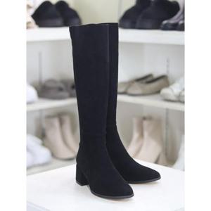 바이로쏘 세이브존03 스웨이드 심플 라운드 토 5.0cm 청키힐 롱부츠 (BY)AG23F11137CE1WAG