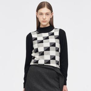 [링스] [베이직라인] 여성 체크패턴 베스트 L21D3SV159_BK