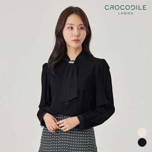 [크로커다일레이디] 넥포인트타이블라우스_CLBWTS113