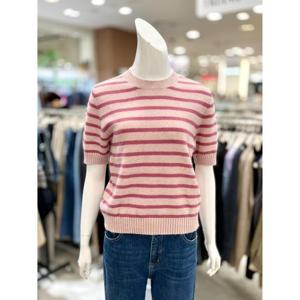 소고 세이브존01 스트라이프 반팔 울 니트 티셔츠 AK3TA13