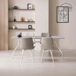 엘레나 1800 양면 포세린 세라믹 6인 식탁 세트 (식탁+의자4)