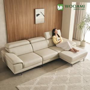 [리뷰이벤트]우아미가구 디나 4인 무빙헤드 실리콘 가죽 소파+스툴 2color