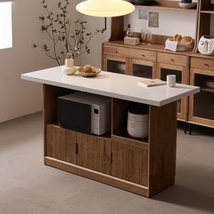 나무뜰 헤이즐 원목 인조대리석 아일랜드 식탁 홈바 1500 GM435C (착불)