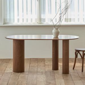 아씨방가구 로즈 고무나무 6인 원목 타원 식탁 1800