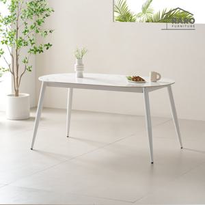 라로퍼니처 에버 1500 유광 타원 포세린 통 세라믹 4인 식탁 테이블