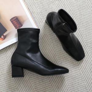 [갓슈]  뿌고아 옆지퍼  5cm 미들힐 패션 앵클부츠