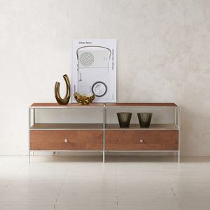 이노센트 스틸스 원목 1400 낮은 모듈 거실장 선반형 i104761