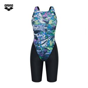 아레나 여성 아리아스 A4FL1CE08 BLK (주머니백 증정)  선수 4부반신 U백 실내수영복