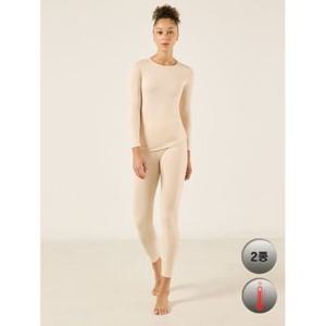 [제임스딘]여성 데일리 피치 기모 내의 상하세트 베이지