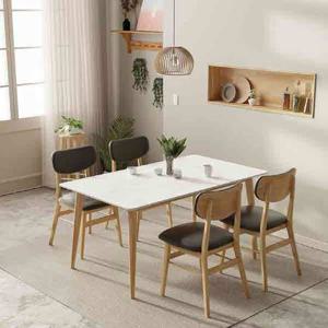 인트리 카페 루이 통세라믹 원목 4인 식탁세트 의자형