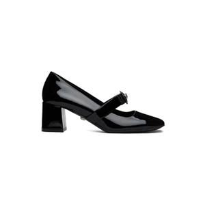 25 FW 베르사체 여성 블랙 지아니 리본 블록 힐 242404F122005