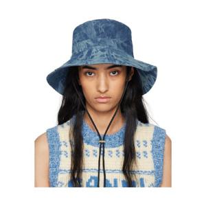25 FW 가니 여성 블루 데님 버킷햇 242144F015001