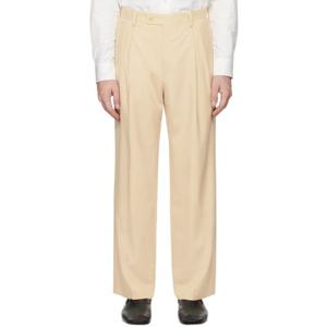 25 FW 오라리 남성 베이지 슈퍼파인 트로피컬 울 슬랙스 242484M191020