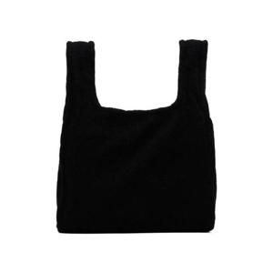 25 FW 꼼데가르송 여성 블랙 울 트위드 토트백 232935F049000